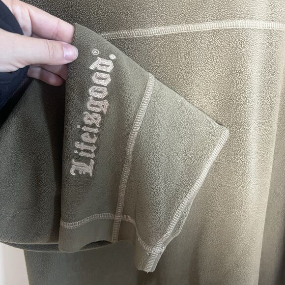 LIFE‎ IS GOOD Men’s 1/4 Zip Pullover Sweatshirt Green Micro Fleece M Cozy Travel - Picture 9 of 10